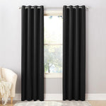 Sun Zero Barrow energy efficient grommet curtain panel pair front view