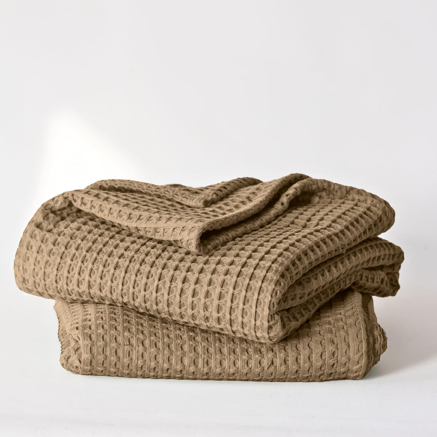 Viva Maison premium brown waffle bath sheet towels set front view