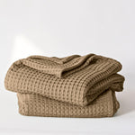Viva Maison premium brown waffle bath sheet towels set front view