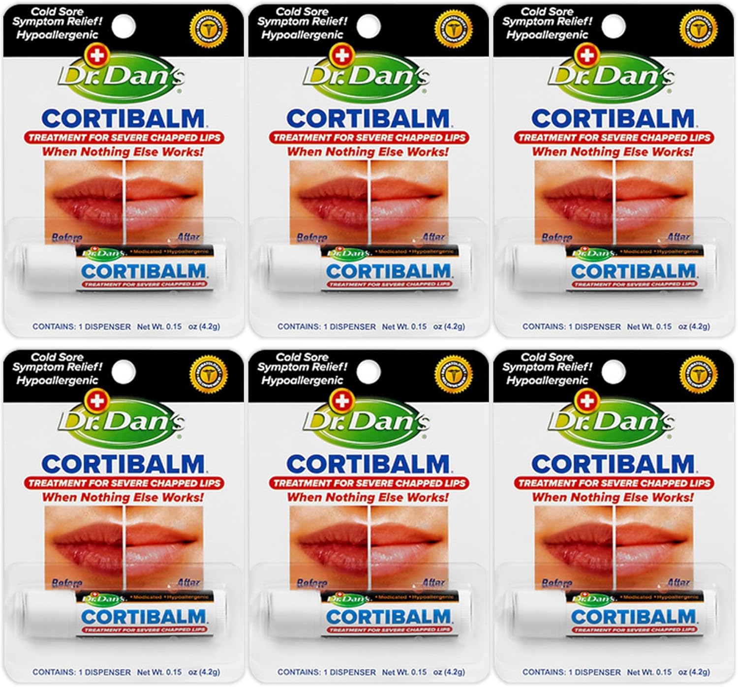 Dr. Dans Cortibalm Lip Balm, 6 Count - Image 1