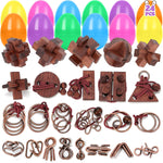 Kysthyra prefilled Easter eggs brain teaser puzzles front view showing colorful plastic eggs.
