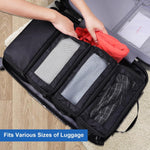 Olosar portable luggage organizer showing multi-layer mesh compartments
