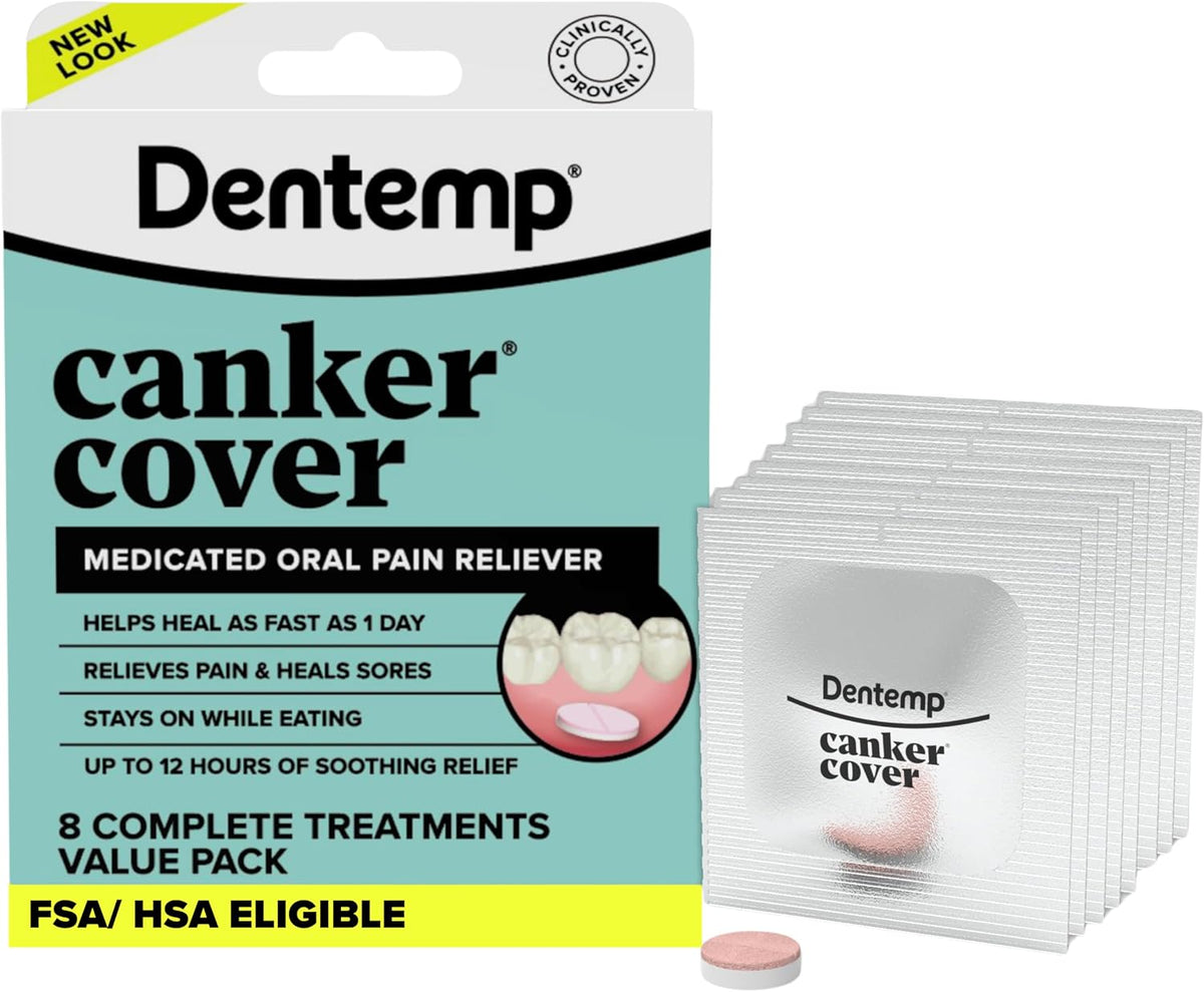 Dentemp Canker Cover Mouth Sore Treatment - Oral Pain Relief for Canker Sores & Mouth Irritation - Fast-Acting Pain Relief Tablets for Adults - Pack of 1 (6 Count) - Image 11
