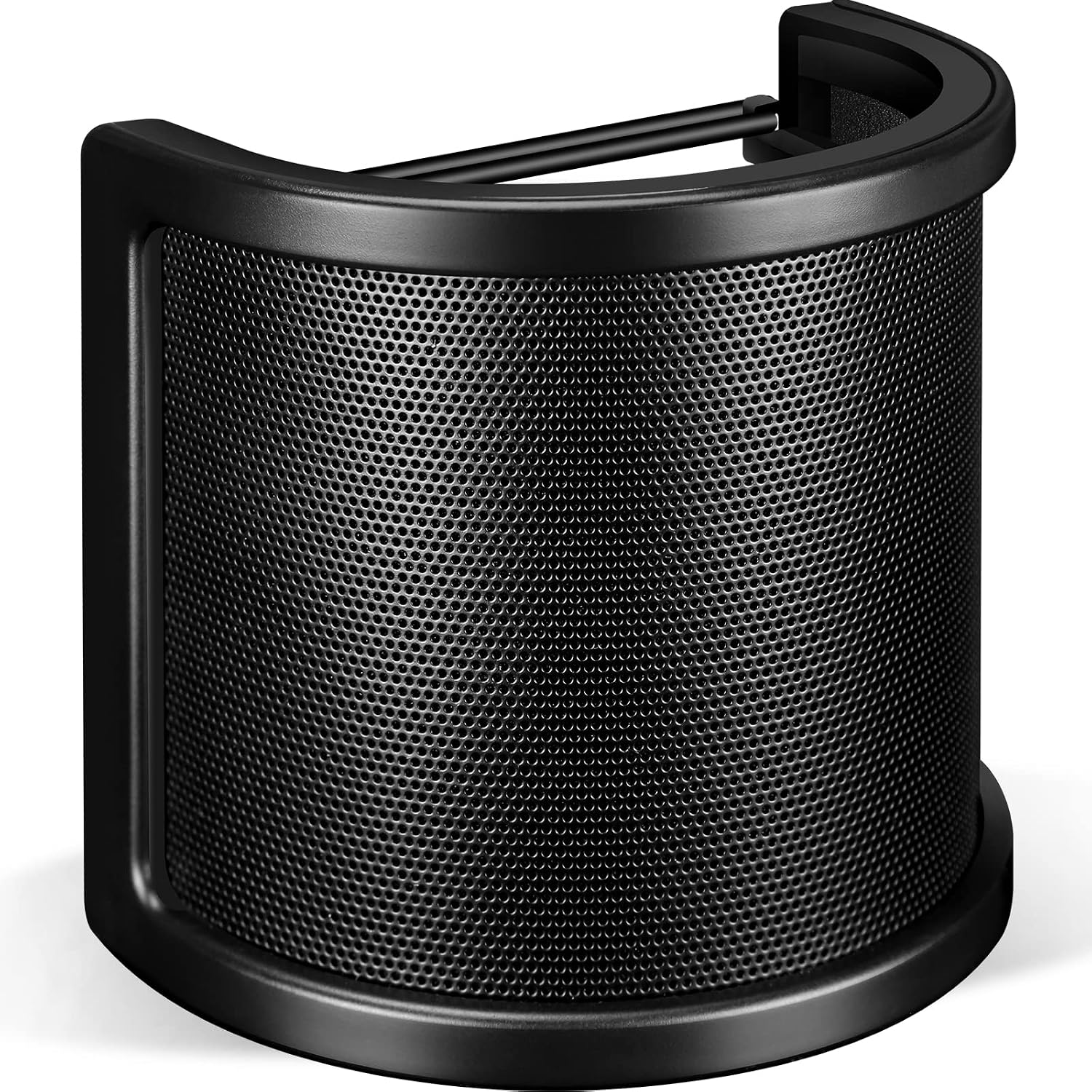Aokeo pop filter front view showing triple-layer metal mesh design