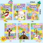 ANGOLIO Christian coloring booklets displaying the six different cover designs