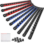 Reniteco Magnetic Socket Organizer Set, 3-Pack 1/2" Socket Rails | 36 Clips, Heavy-Duty Aluminum Alloy Rails, 360 degrees Swivel Removable ABS Clips, Magnetic Base, Toolbox Drawer or Wall Mount - Image 15