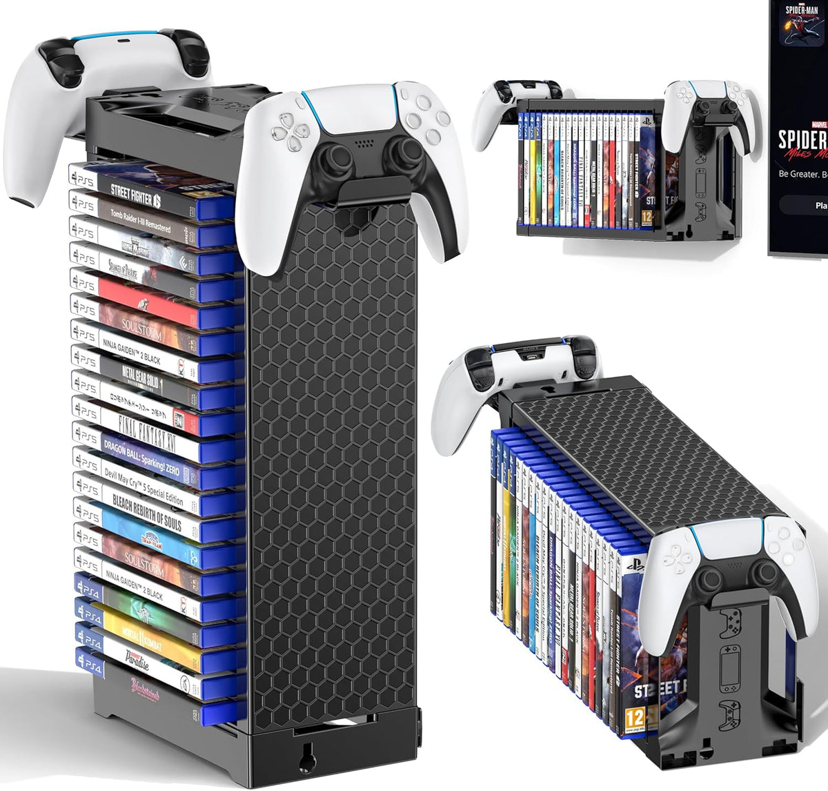 Kytok Video Game Storage Tower front view for gaming consoles