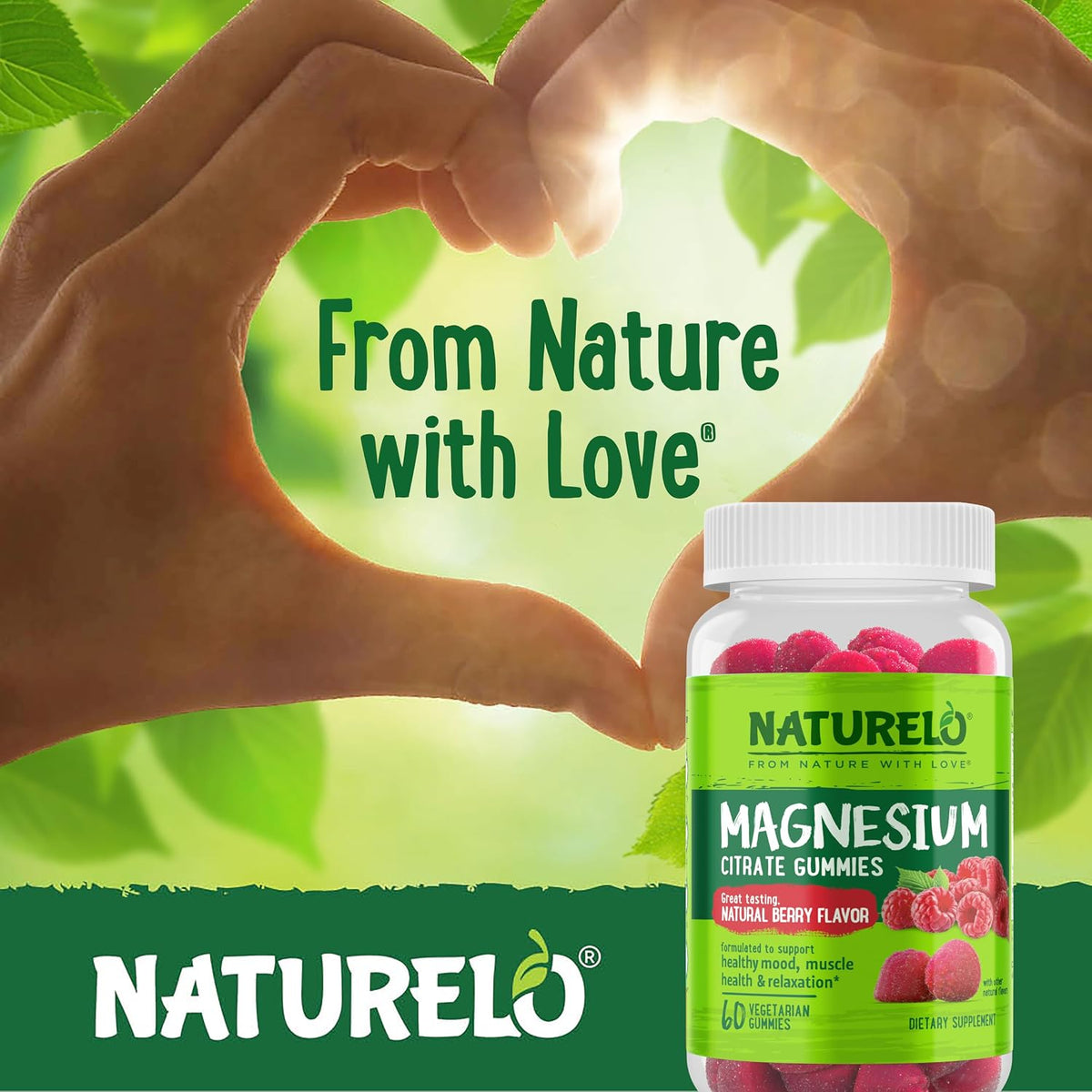 Naturelo Magnesium Citrate Gummies daily wellness support lifestyle shot