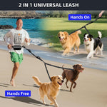 Reflective stitching along the entire length of the black heavy duty nylon climbing rope leash.