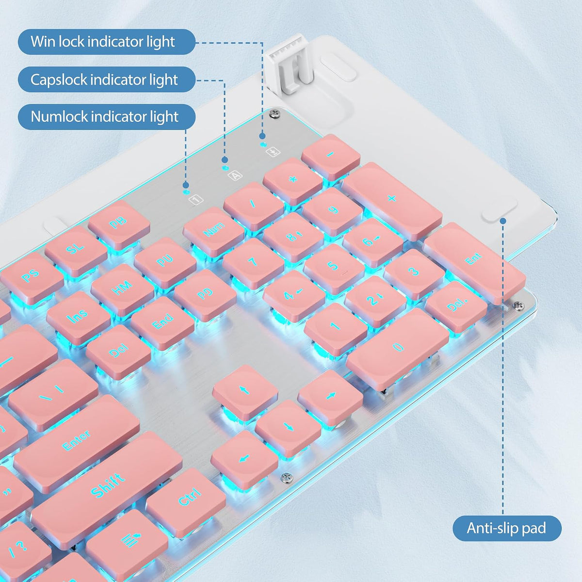 Surmen G1000 wired USB keyboard connected to a desktop computer setup