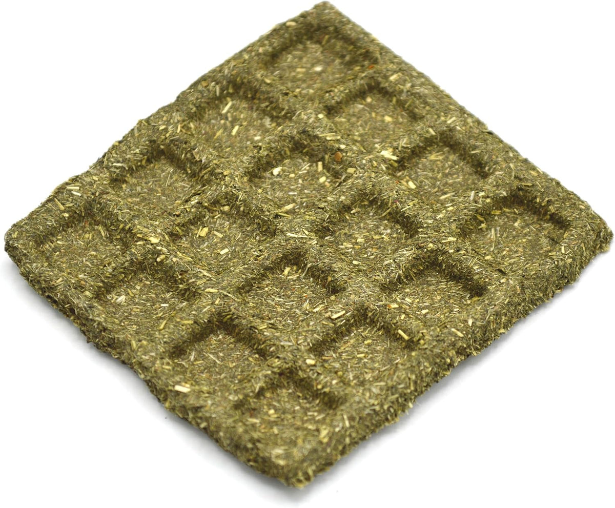 High fiber Timothy hay waffle chew toy for rabbit dental care