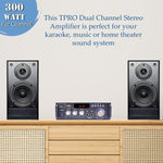 Technical Pro 2-Channel 600 Watt Bluetooth Home Stereo Amplifier | AC/DC Power, 2 Mic Inputs, Wireless Remote, Bass & Treble Controls - Image 9