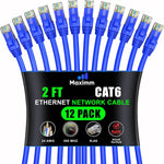 Maximm Cat6 Ethernet Cable 10 Ft Blue (12-Pack), 10Gbps 550MHz UTP Cord - Image 13