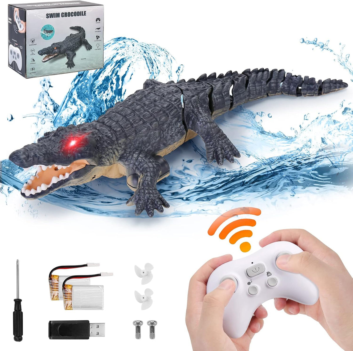 GearRoot simulation crocodile toy lifestyle view