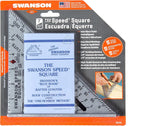 Swanson aluminum speed square showing gradations and scale markings