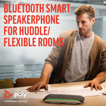 Poly - Sync 40 Smart Speakerphone (Plantronics) - Flexible Work Spaces - Connect to PC/Mac via Combined USB-A/USB-C Cable and Smartphones via Bluetooth - Works with Teams, Zoom & more,Black - Image 5