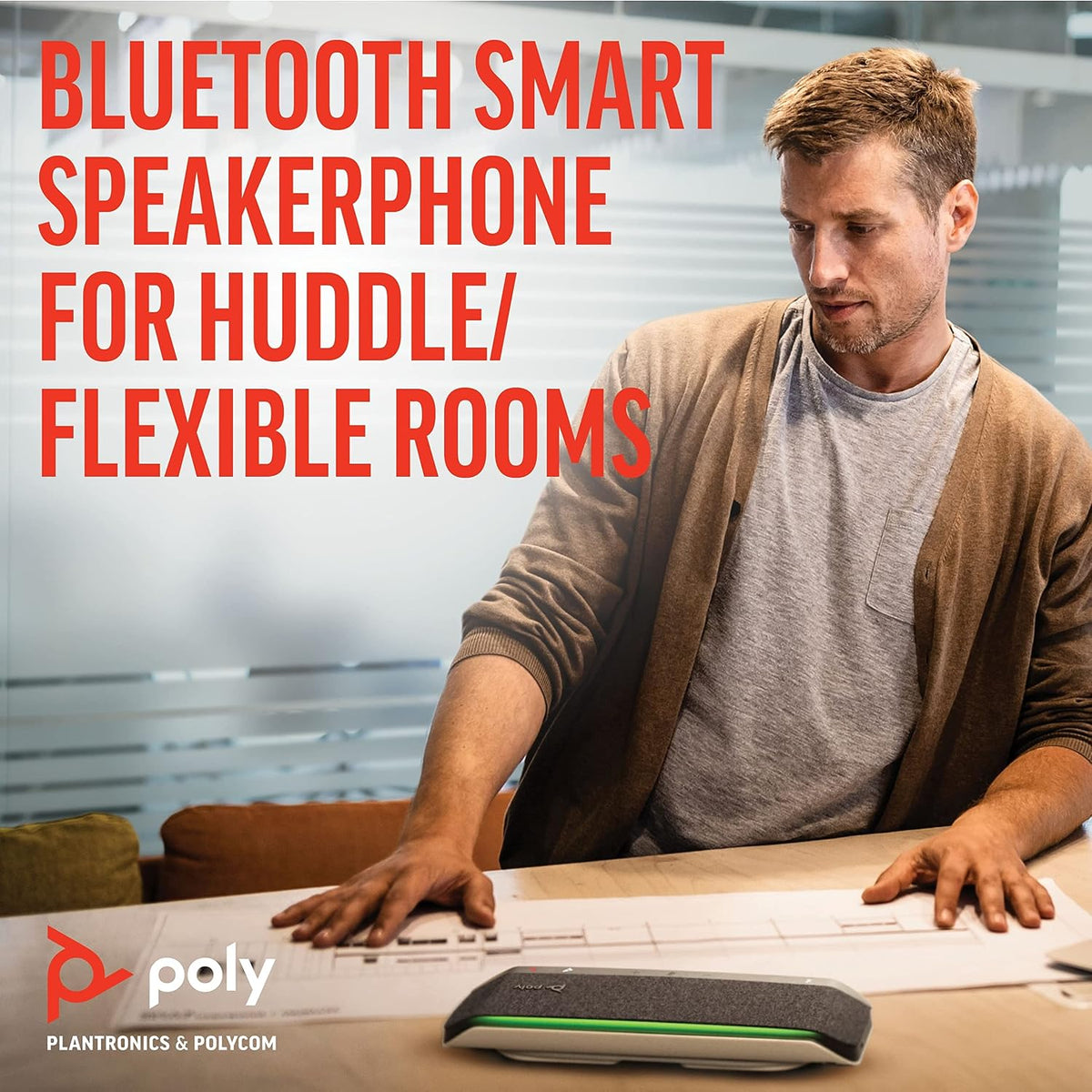 Poly - Sync 40 Smart Speakerphone (Plantronics) - Flexible Work Spaces - Connect to PC/Mac via Combined USB-A/USB-C Cable and Smartphones via Bluetooth - Works with Teams, Zoom & more,Black - Image 5