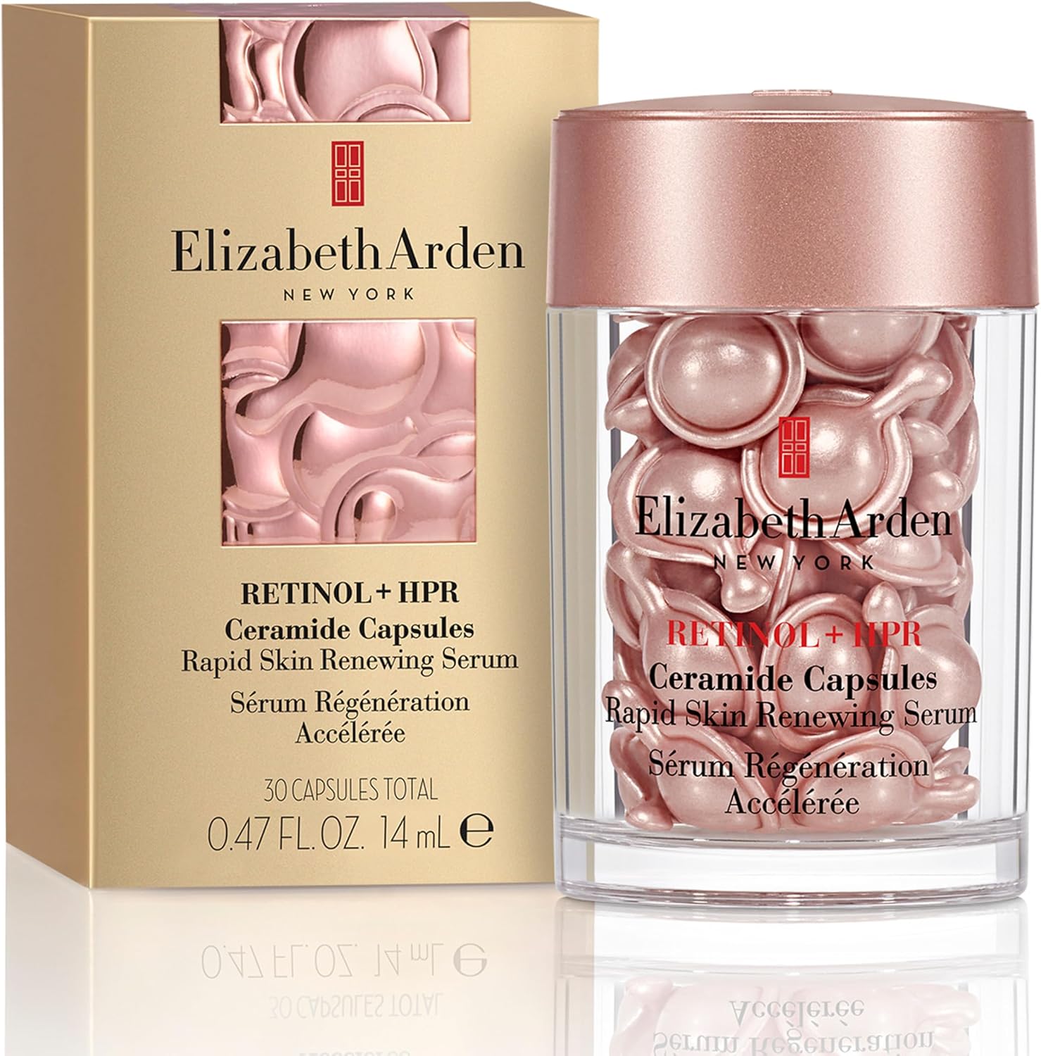 Elizabeth Arden Retinol HPR Ceramide Serum Capsules front view packaging container