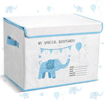 LemonRoad Baby Memories Keepsake Box blue elephant front view