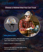 LANON Protection full brim FRP hard hat multicolor graphic pattern