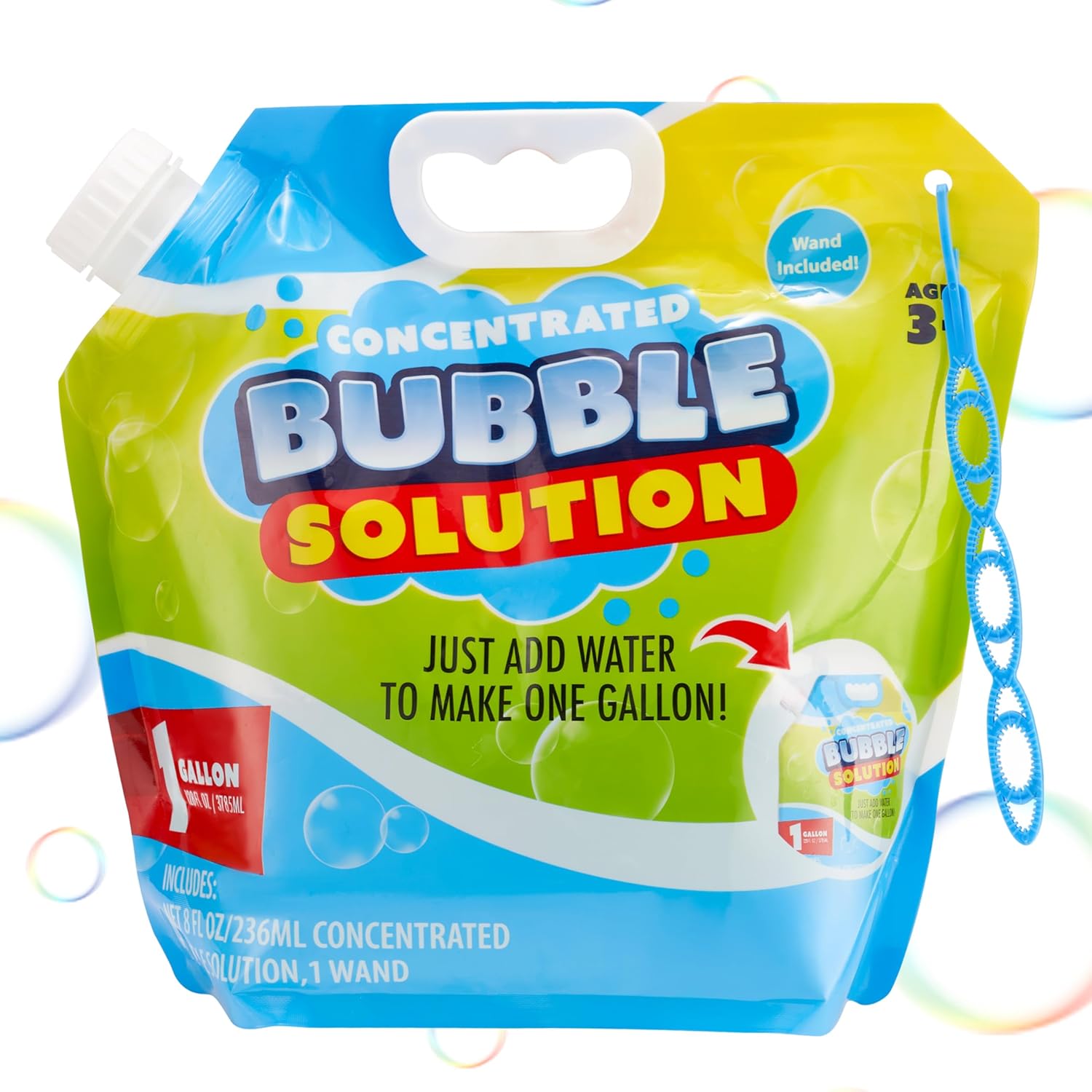 SYNCFUN concentrated bubble solution refill front view packaging for outdoor toys