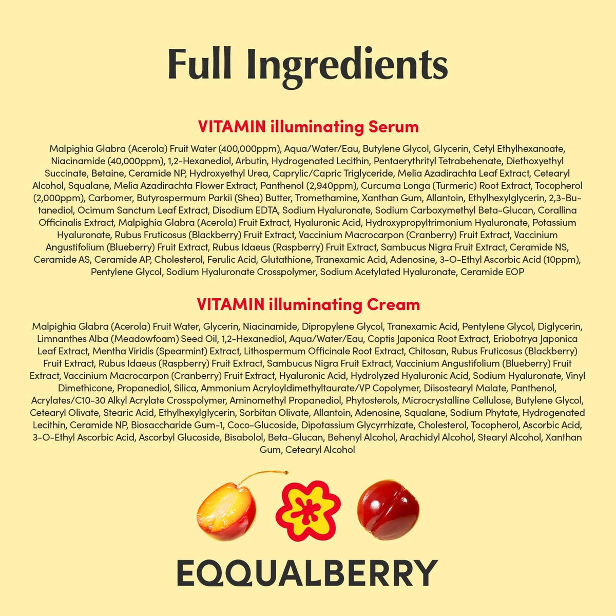 Eqqualberry vitamin serum and cream lifestyle arrangement