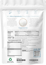 Micro Ingredients whey protein powder packaging back label nutrition facts