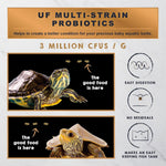 Ultra Fresh premium turtle food close up showing floating nutri sticks