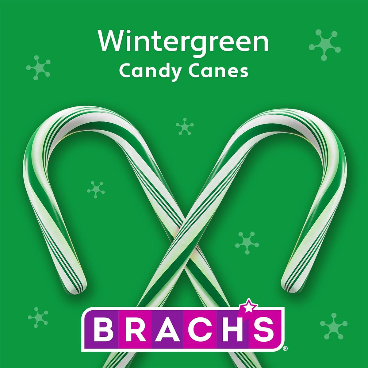Close up of individually wrapped Brach's wintergreen flavored holiday candy sticks