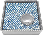 MARIPOSA small silver napkin weight showing beaded border detail