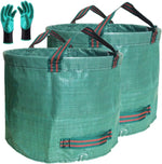 Professional 3-Pack 63 Gallon Lawn Garden Bags Large (D31,H19 inch) Yard Waste Bags W/Gardening Gloves,Standable,Reusable Leaf Bag,Lawn Debris Bin,Garden Trash Container,Plant Trimmings Bag 4 Handles - Image 10
