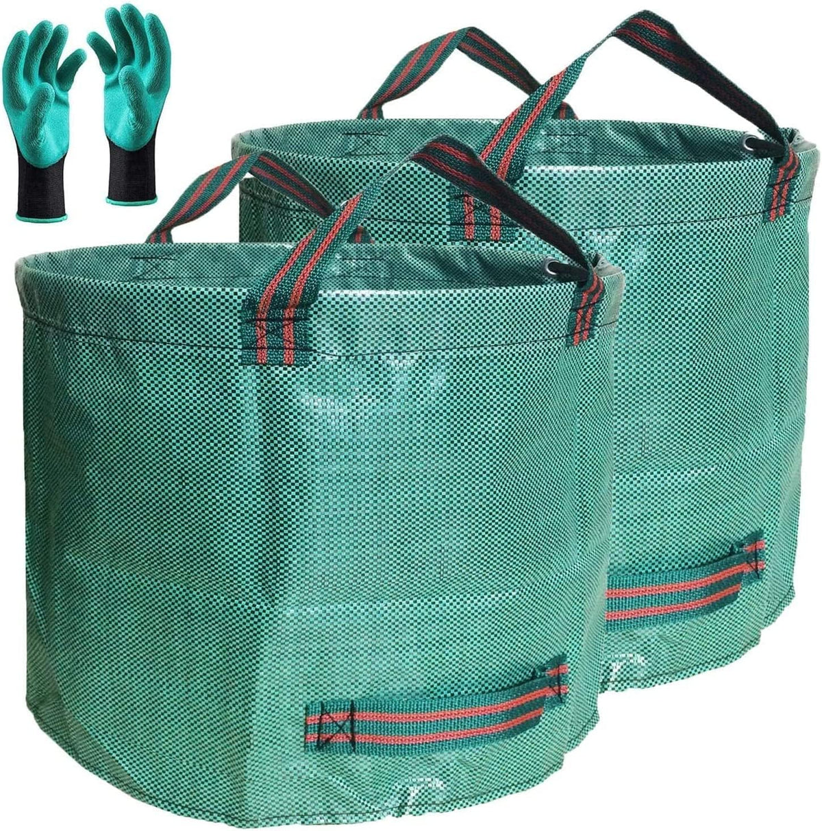 Professional 3-Pack 63 Gallon Lawn Garden Bags Large (D31,H19 inch) Yard Waste Bags W/Gardening Gloves,Standable,Reusable Leaf Bag,Lawn Debris Bin,Garden Trash Container,Plant Trimmings Bag 4 Handles - Image 10