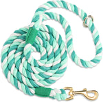 Dog Leash 5 FT Handmade Braided Cotton Rope Leashes for Small Medium and Large Dogs, New Golden Heavy Duty Metal Clasp, Colorful Macaron - Image 11