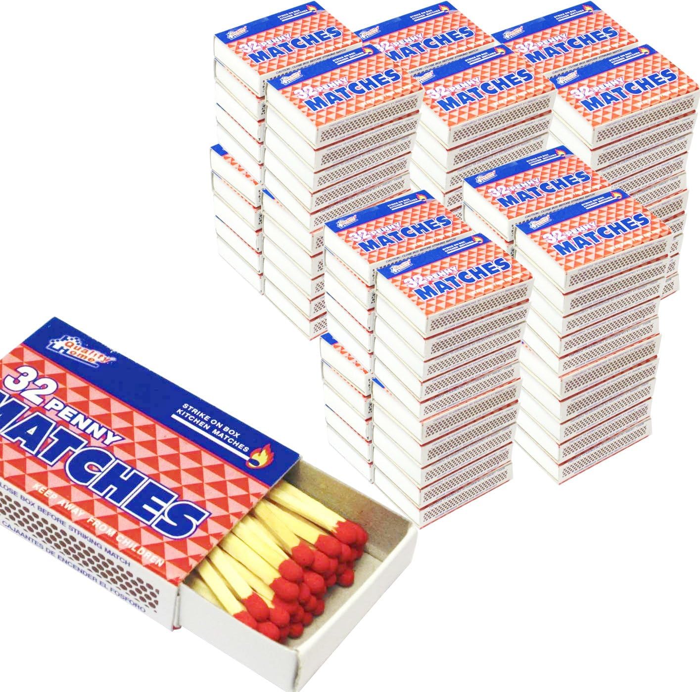 ZigarreLicht 100 pack wooden safety matches front view bulk fire starter.