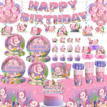 Xynic axolotl party decoration set front view with full 171-piece collection