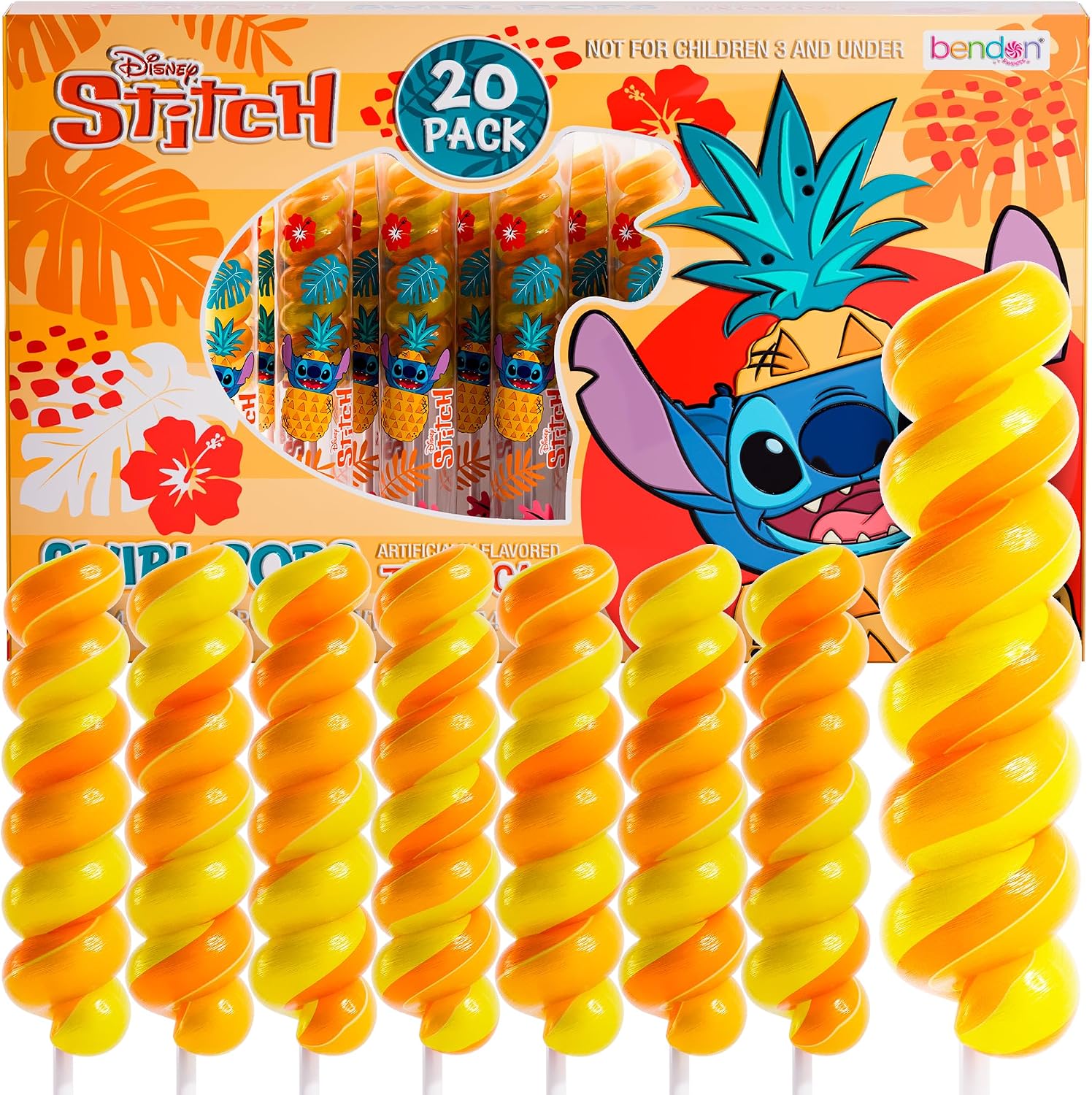 Primary Colors Candy Stitch Swirl Lollipops front view for party favors