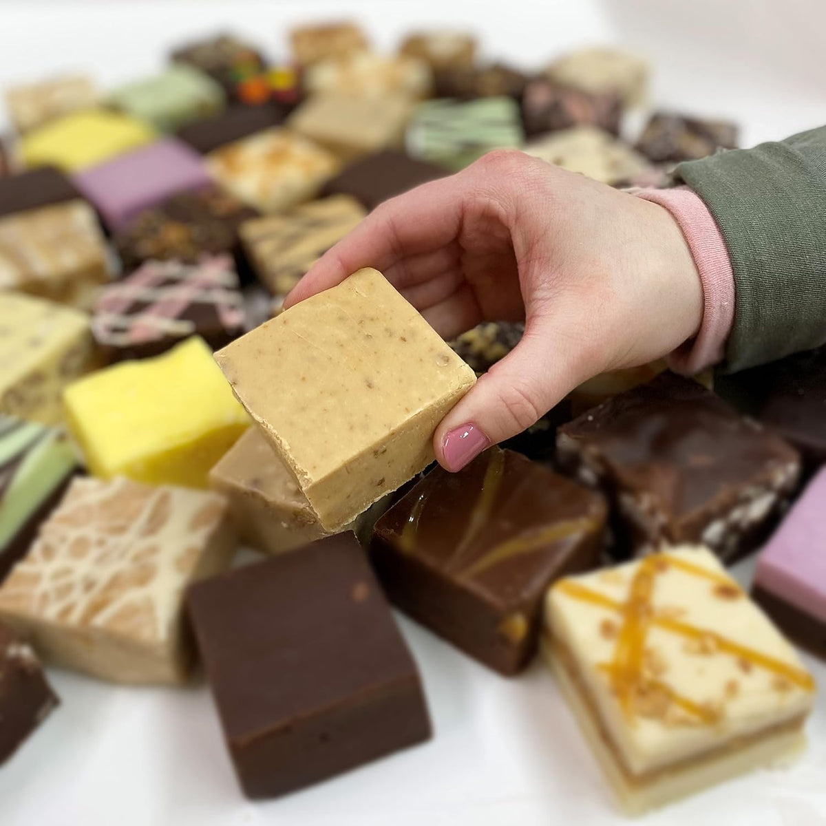 Artisan fudge with cookie butter speculoos flavor and real Wisconsin butter cream texture