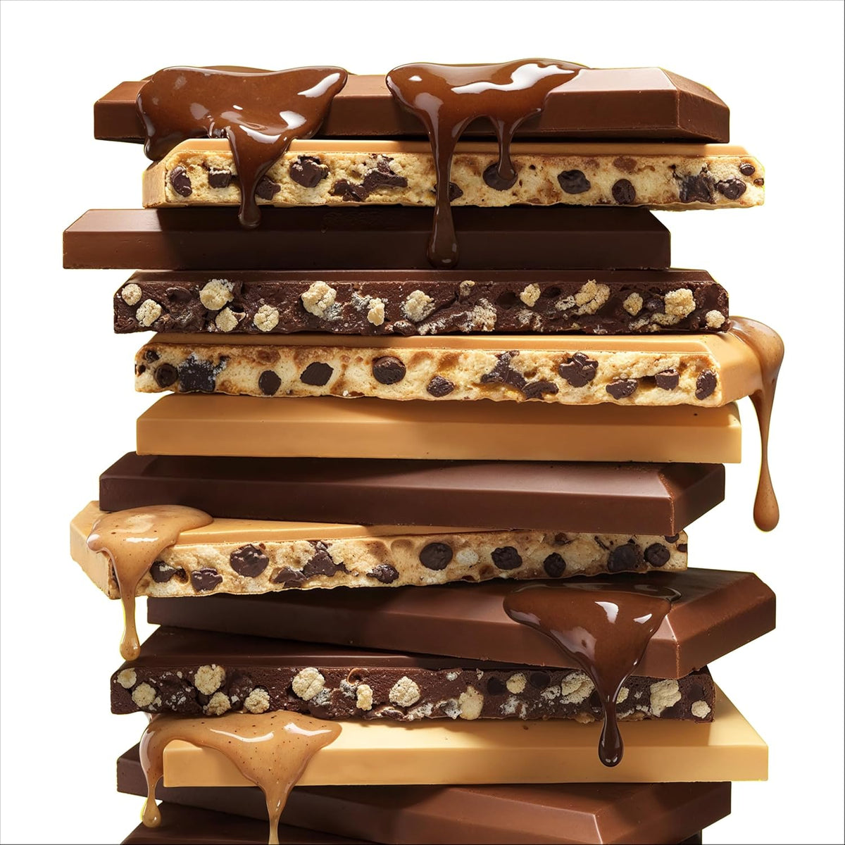 Nutritional snack bars featuring a crunchy cocoa texture sweetened with monk fruit.