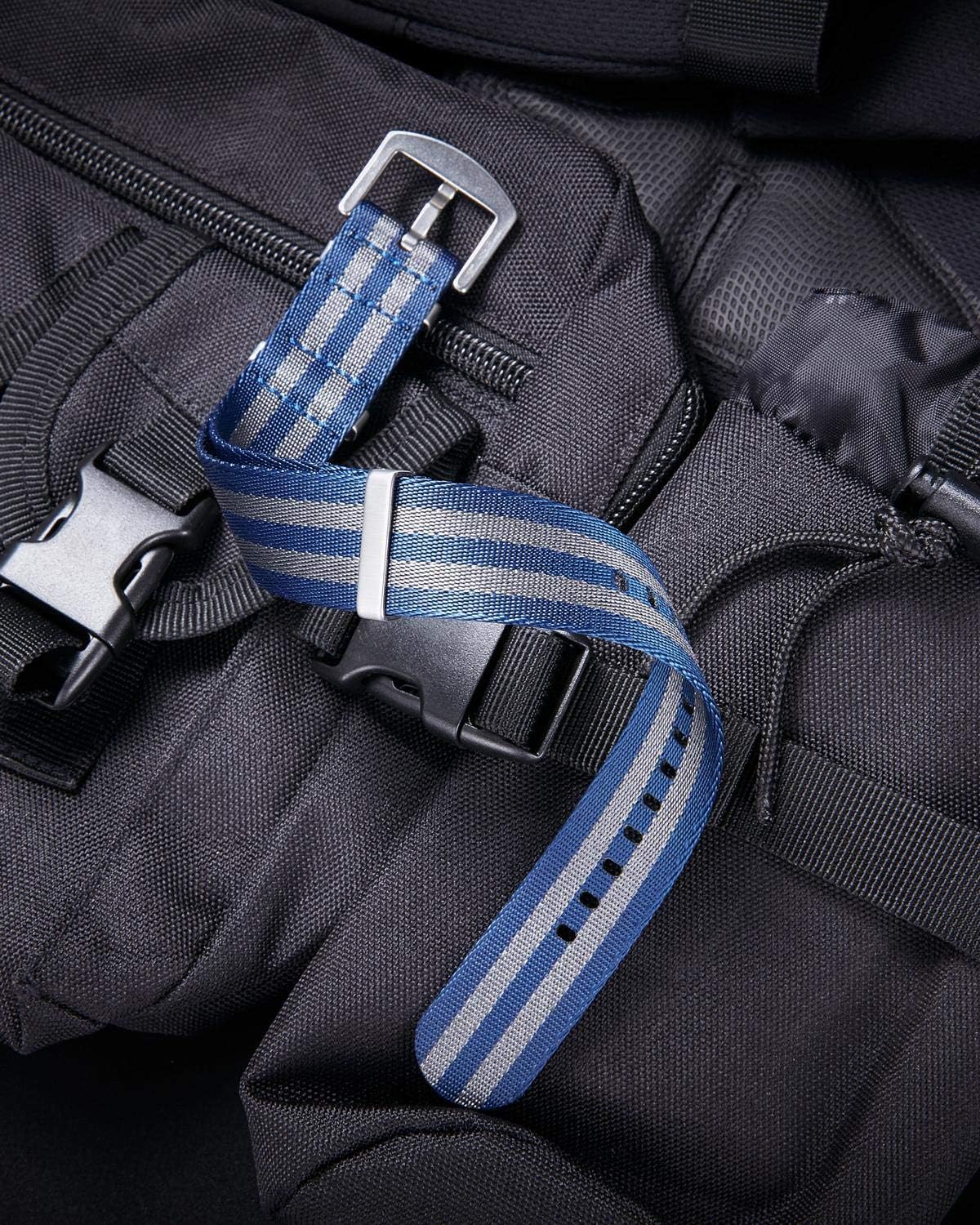 BINLUN watch band stainless steel buckle close up