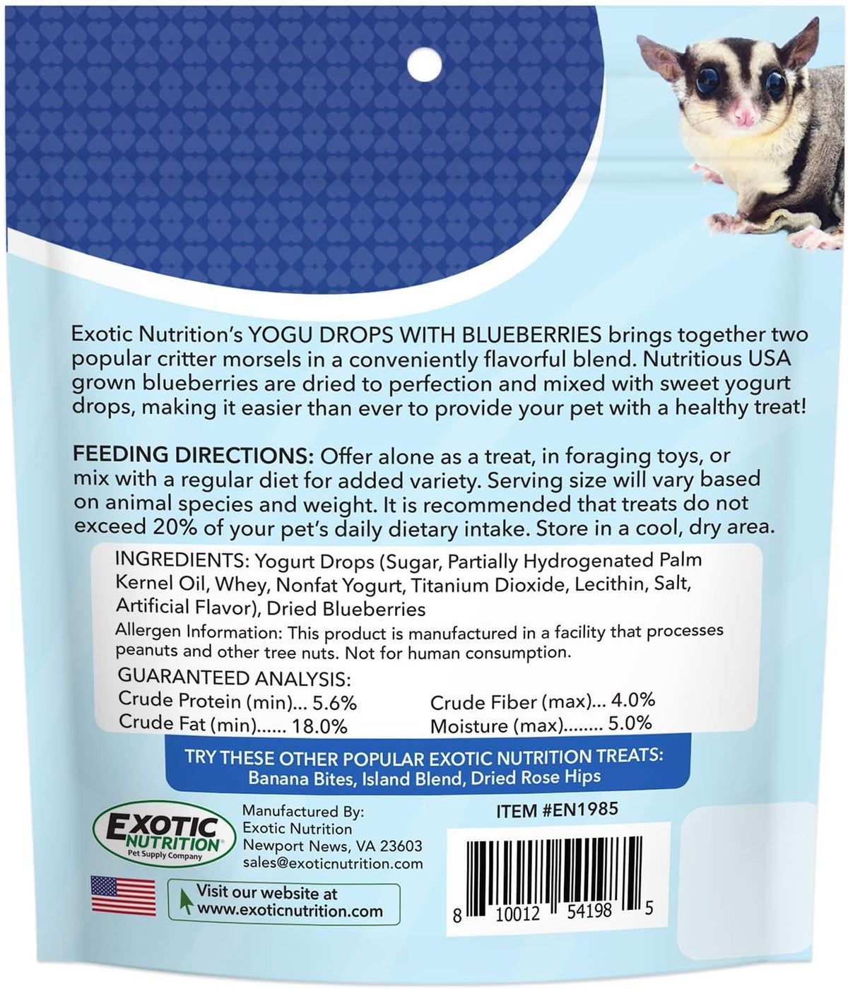 Exotic Nutrition Critter Selects small animal training snacks in a resealable pouch.
