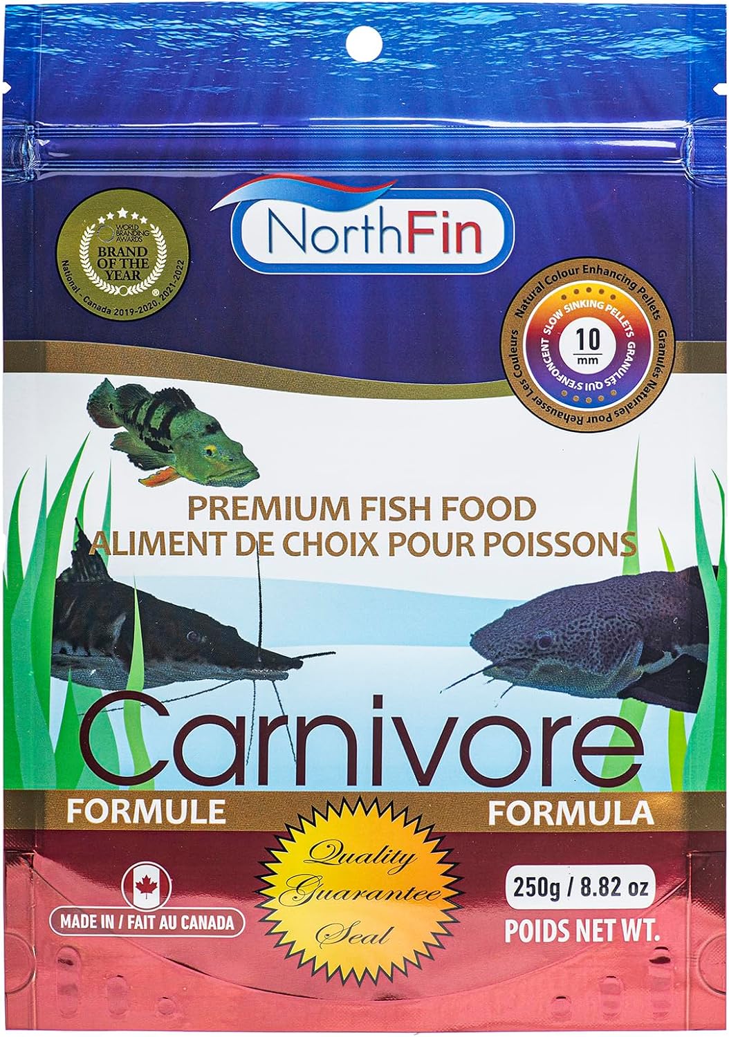 Northfin carnivore fish food front view packaging 250g