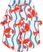 Fitwarm Hawaiian Floral Dog Shirt, Tropical Summer Clothes for Small Dogs Boy, Pet Collared Outfit, Tourist Costume, Red, White, Medium - Image 15