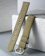 Binlun cotton canvas watch band folded to show double-layered texture