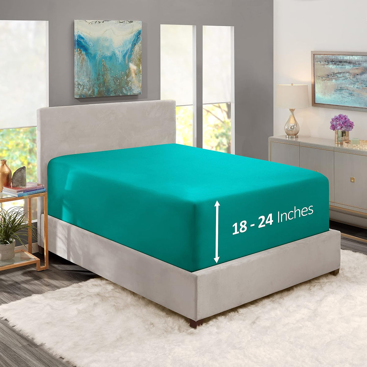 Hearth And Harbor extra deep pocket fitted sheet corner elastic detail