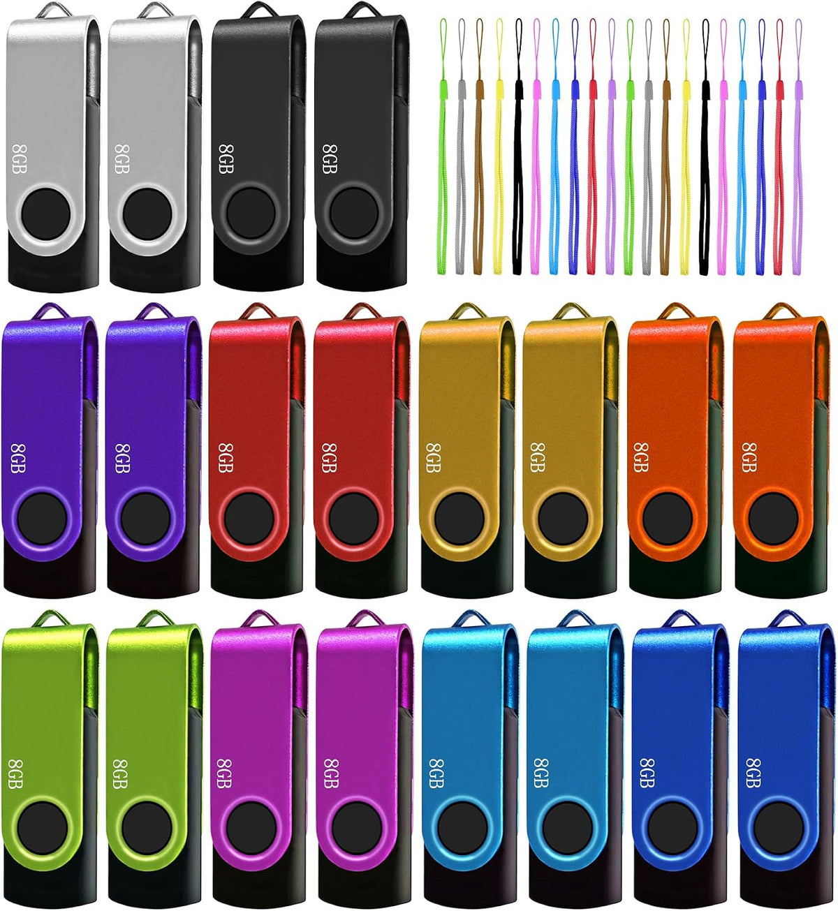 16GB 20-Pack Bulk Flash Drive Nicepicten Zip Drive USB 2.0 Thumb Drive Pack | FAT32 USB Jump Drives Multipack Memory Stick Pendrive for Backup - 16GB Blue - Image 13