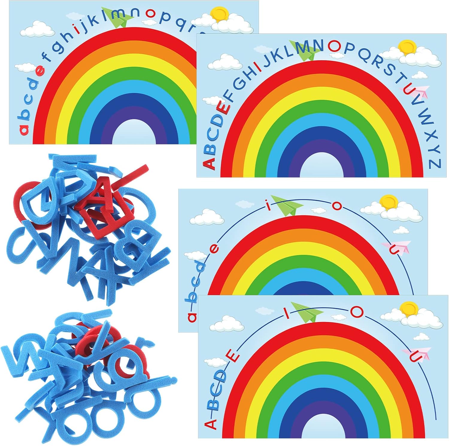 Geyee double sided rainbow alphabet arc mats front view