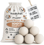 Prushh WoollyPals wool dryer balls six pack front view eco friendly laundry accessory