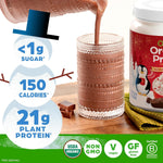 Orgain protein powder ingredient list on container