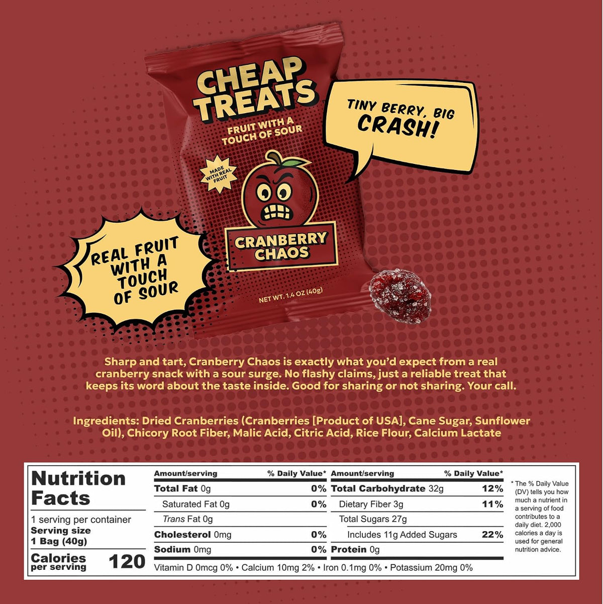 Side view of the twenty pack box of imported sour fruit snacks.