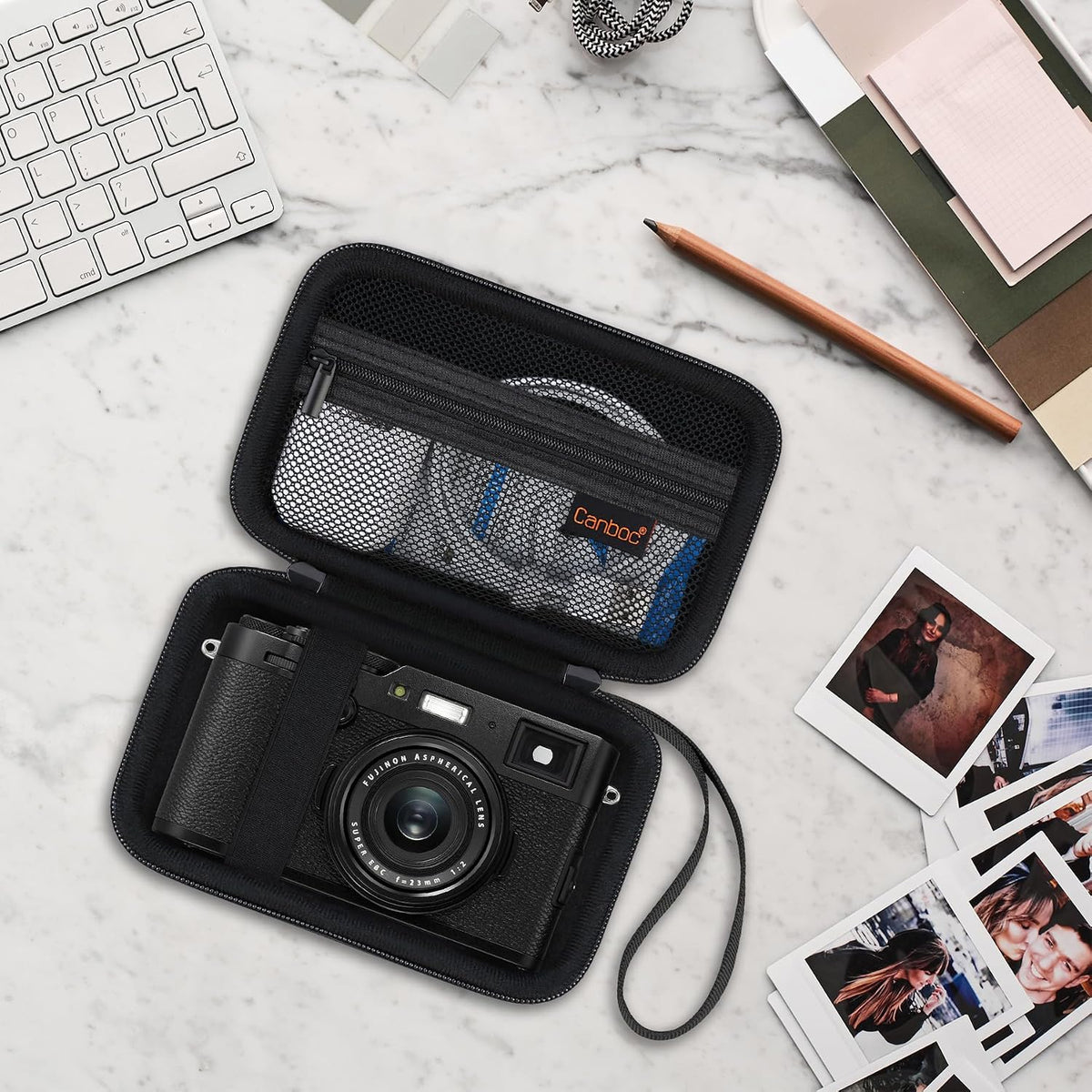 Canboc travel case packed inside backpack